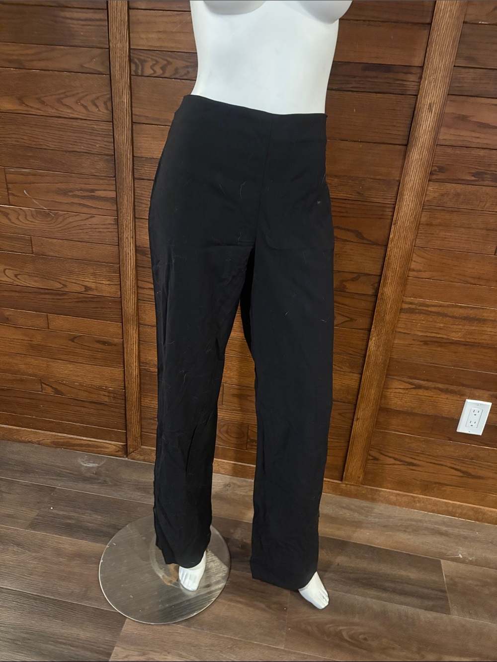 Talbots Black Wide-Leg High-Rise Pants